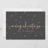 Moderne minimalistische Merry Christmas Script Bus Feestdagenkaart (Voorkant)