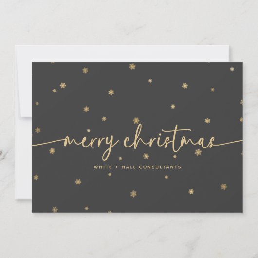 Moderne minimalistische Merry Christmas Script Bus Feestdagenkaart (Voorkant)