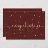 Moderne minimalistische Merry Christmas Script Bus Feestdagenkaart (Voorkant / Achterkant)