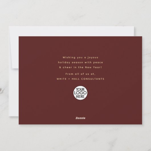 Moderne minimalistische Merry Christmas Script Bus Feestdagenkaart (Achterkant)