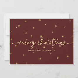 Moderne minimalistische Merry Christmas Script Bus Feestdagenkaart
