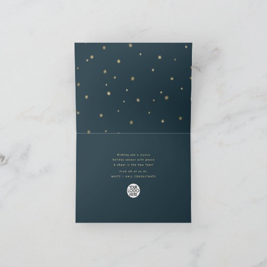 Moderne minimalistische Merry Christmas Script Bus Kaart (Binnen)