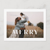 Moderne minimalistische MERRY vakantie foto Briefk Briefkaart (Voorkant)