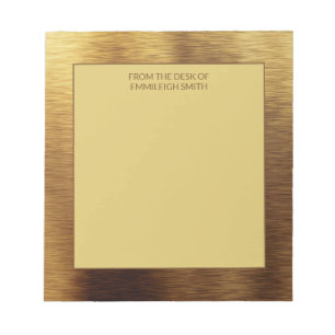 Moderne Minimalistische Metallic Goud Van Bureau v Notitieblok