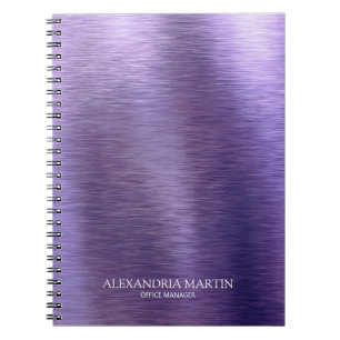 Moderne Minimalistische Metallic Paarse Functietit Notitieboek