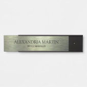 Moderne minimalistische metallische groene taakoms deurbordje (Voorkant)