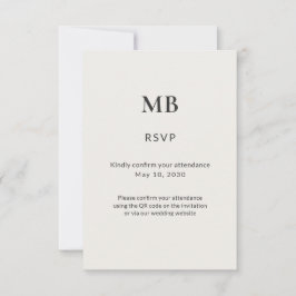 Moderne Minimalistische Micro Bruiloft RSVP Kaartje