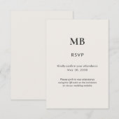 Moderne Minimalistische Micro Bruiloft RSVP Kaartje (Voorkant / Achterkant)