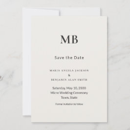 Moderne Minimalistische Micro Bruiloft Save the Da