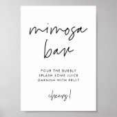 Moderne minimalistische Mimosa bar teken Poster (Voorkant)