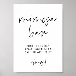 Moderne minimalistische Mimosa bar teken Poster
