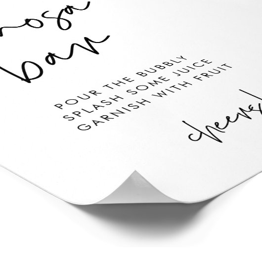 Moderne minimalistische Mimosa bar teken Poster (Hoek)