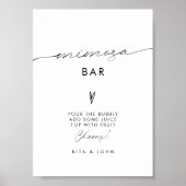 Moderne minimalistische Mimosa Bar Trouwbord Poster (Voorkant)