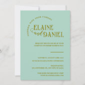 Moderne Minimalistische Mint Groene foto bruiloft Kaart (Voorkant)