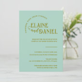 Moderne Minimalistische Mint Groene foto bruiloft Kaart (Staand voorkant)