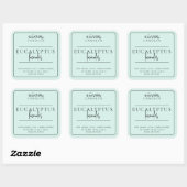 Moderne minimalistische mint groene kaars label (Vel)