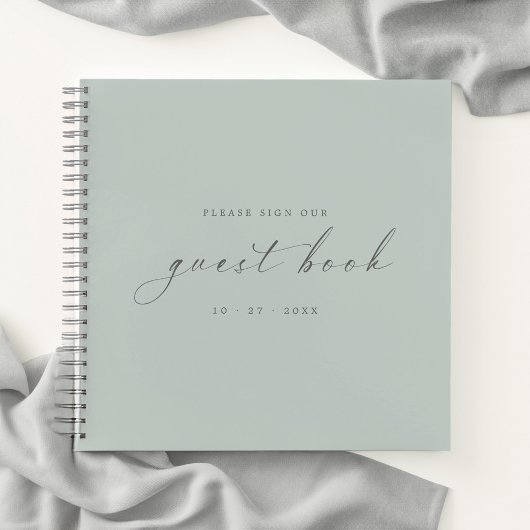 Moderne minimalistische Mint Guest Book Weddings Notitieboek
