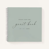 Moderne minimalistische Mint Guest Book Weddings Notitieboek (Voorkant)