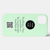 Moderne Minimalistische Mintgroene Aangepaste logo Case-Mate iPhone Case (Achterkant (horizontaal))