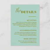 Moderne minimalistische mintgroene details informatiekaartje (Voorkant)