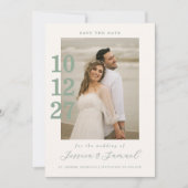 Moderne Minimalistische Mintgroene Scriptie Huweli Save The Date (Voorkant)