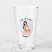 Moderne Minimalistische Mis XV Años Cirkelfoto Glas (Voorkant)