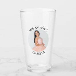 Moderne Minimalistische Mis XV Años Cirkelfoto Glas