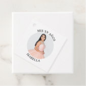 Moderne Minimalistische Mis XV Años Foto Bedankjes Labels (In situ)