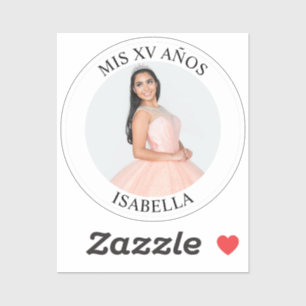 Moderne Minimalistische Mis XV Años Foto Tiny Sticker