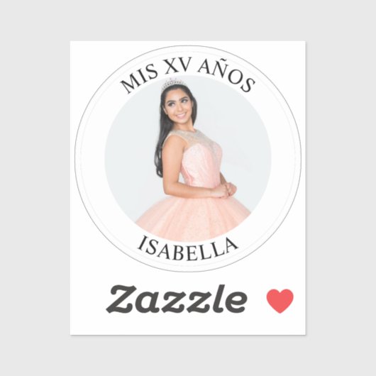 Moderne Minimalistische Mis XV Años Foto Tiny Sticker (Vel)