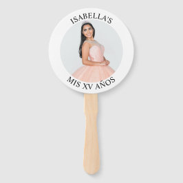 Moderne minimalistische Mis XV Años ronde foto Handwaaier