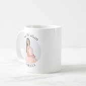 Moderne minimalistische Mis XV Años ronde foto Koffiemok (Voorkant links)