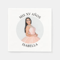 Moderne minimalistische Mis XV Años ronde foto