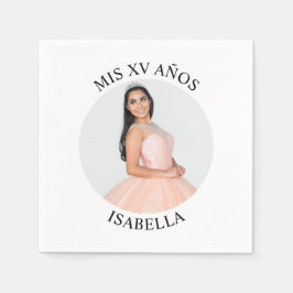 Moderne minimalistische Mis XV Años ronde foto Servet