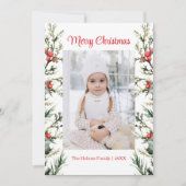 Moderne minimalistische Mistletoe Photo Holiday Ka Feestdagenkaart (Voorkant)