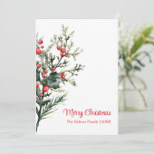 Moderne minimalistische Mistletoe vakantie Kaart (Staand voorkant)