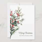 Moderne minimalistische Mistletoe vakantie Kaart (Voorkant)