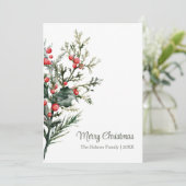 Moderne minimalistische Mistletoe vakantie Kaart (Staand voorkant)