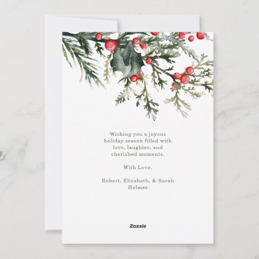 Moderne minimalistische Mistletoe vakantie Kaart (Achterkant)