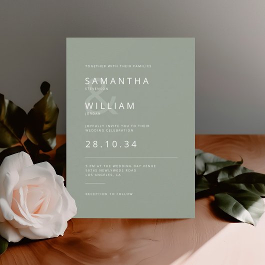 Moderne minimalistische mix & match elegante bruil kaart