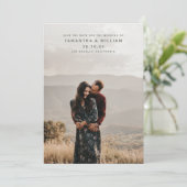 Moderne minimalistische mix & match foto over de h save the date (Staand voorkant)