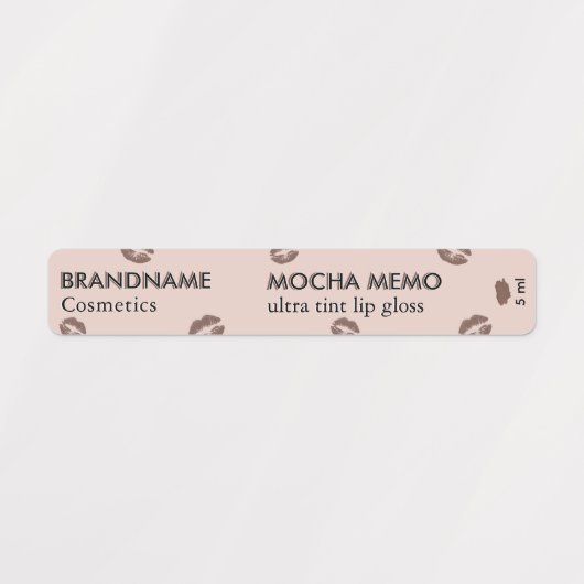 Moderne minimalistische Mocha Brown Lip Tint & Glo Labels (Design 1)