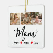 Moderne Minimalistische Moeder Aangepaste Foto & N Keramisch Ornament (Links)