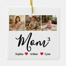 Moderne Minimalistische Moeder Aangepaste Foto & N Keramisch Ornament