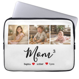 Moderne Minimalistische Moeder Aangepaste Foto & N Laptop Sleeve