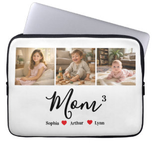 Moderne Minimalistische Moeder Aangepaste Foto & N Laptop Sleeve