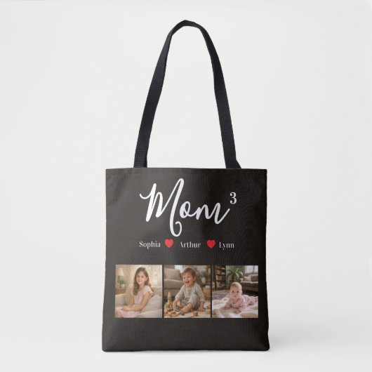 Moderne Minimalistische Moeder Aangepaste Foto & N Tote Bag (Voorkant)