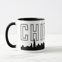 Moderne minimalistische Mok met de skyline van de 