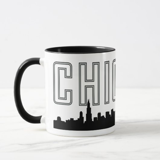 Moderne minimalistische Mok met de skyline van de (Links)