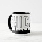 Moderne minimalistische Mok met de skyline van de (Voorkant links)